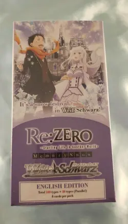 WeiB (Weiss) Schwarz Booster Box Re Zero Memory Snow English *New/Sealed* - Image 1
