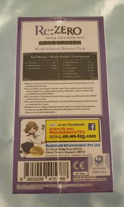 WeiB (Weiss) Schwarz Booster Box Re Zero Memory Snow English *New/Sealed* - Image 2