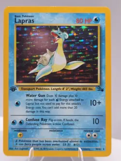 Pokemon TCG 1st Edition Lapras 10/62 Fossil Set Holo Rare WOTC VTG 1999 - Image 1