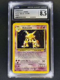 Pokemon TCG - Base Set 2 - Alakazam 1/130 Holo - CGC 8.5 ( NM/Mint + ) - Image 1