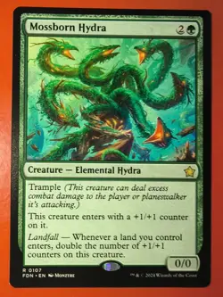 MTG: MOSSBORN HYDRA, 0107, REGULAR FINISH, FOUNDATIONS, FDN, RARE - Image 1