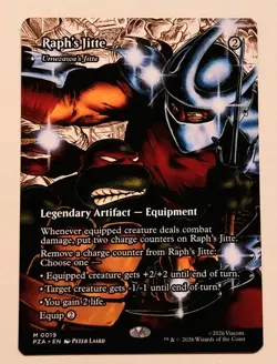 MTG Magic: Umezawa's Jitte, Raph's Jitte, English, Full Art, Turtles, Top Mythic - Image 1