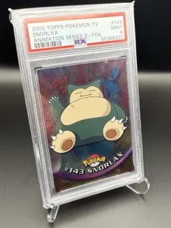 2000 Topps Chrome Pokemon TV Snorlax Animation Series 3 Holo Foil PSA 9 #143 - Image 1
