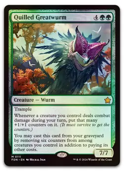 Quilled Greatwurm #111 (Foil) (NM) Foundations FDN Magic MTG - Image 1
