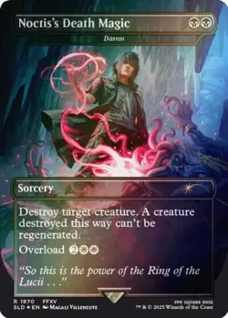 Noctis's Death Magic - Damn (Rainbow Foil) -Foil Damaged / Poor MTG Secret Lair - Image 1