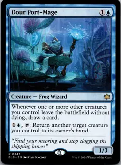 Dour Port-Mage 47 Rare Bloomburrow Magic: The Gathering Lightly Played - Image 1