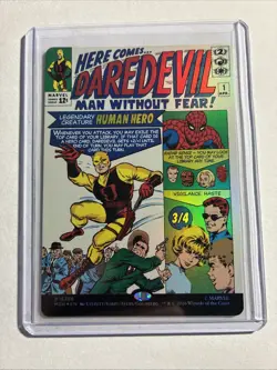 Daredevil, Man Without Fear Borderless 0398 Marvel Super Heroes Foil + 2 Bonus R - Image 1