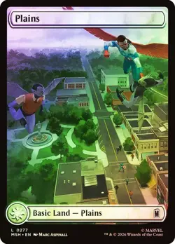 Foil Marvel Super Heroes Full Art Plains Land, Magic Land, 1 Pack, 277 - Image 1