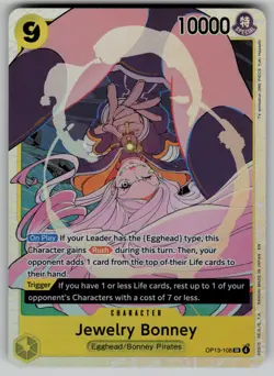 Jewelry Bonney (108) Holo OP13-108 Carrying On His Will One Piece TCG - Image 1