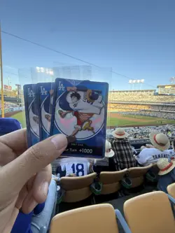 DODGERS ONE PIECE PROMO CARD MONKEY D LUFFY DON CARD & HAT 7/2/26 - Image 1