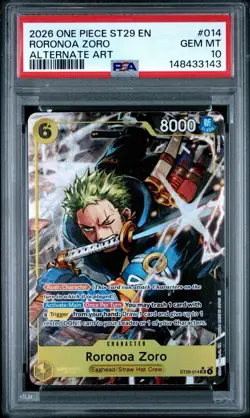 ONE PIECE ENGLISH ST29 RORONOA ZORO ST29-014 ALT ART PSA 10 🔥📈 - Image 2