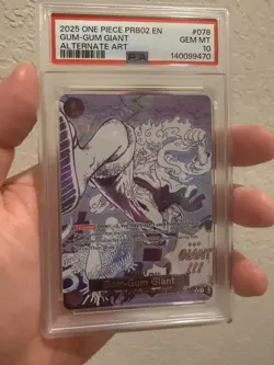 2025 One Piece PRB02 EN #078 GUM GUM GIANT Alternate Art PSA 10 GEM MINT - Image 2