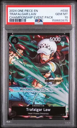2024 ONE PIECE CHAMPIONSHIP 2024 EVENT PACK #008 TRAFALGAR LAW PROMO PSA 10 - Image 1