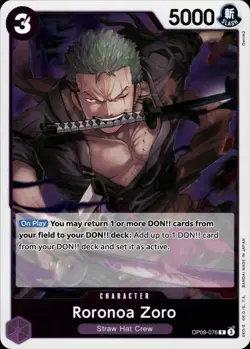 Roronoa Zoro - Rare - OP09-076 Emperors In The New World - One Piece CCG - Image 1
