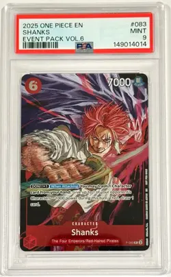 2025 One Piece Shanks P-083 Event Pack Vol. 6 PSA 9 Mint English - Image 1