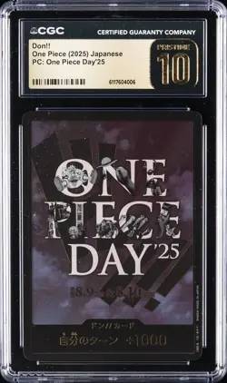 2025 ONE PIECE JAPANESE PC: ONE PIECE DAY'25 PROMO DON!! CGC 10 PRISTINE - Image 1