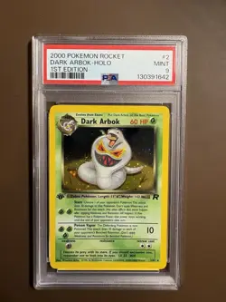 Dark Arbok Holo 2/82 1st Edition PSA 9 Team Rocket - Image 1