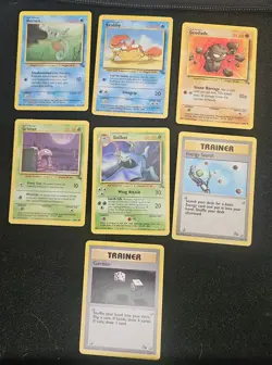 Vintage Pokemon Cards Fossil Set Bundle Lot x7 WOTC 1999 Collection Non-Holo - Image 1