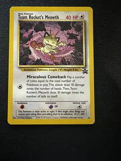 2000 Team Rocket's Meowth 18/53 Black Star Wotc Promo Pokemon Card TCG English - Image 1