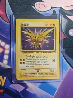 Vintage Zapdos 30/62 - Unlimited Fossil Non Holo Rare WOTC Pokemom Card MP - Image 3