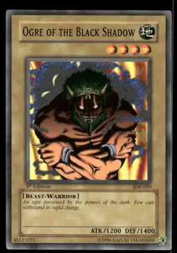 Ogre of the Black Shadow 1996 1st Edition Yu-Gi-Oh! TCG Card (NM) - Image 1
