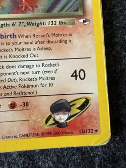 Pokemon TCG Rockets Moltres Holo Rare Card 12/132 - Image 4