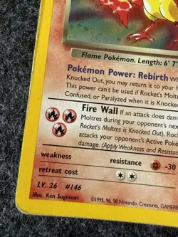 Pokemon TCG Rockets Moltres Holo Rare Card 12/132 - Image 5