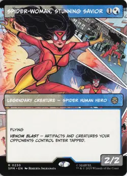 Spider-Woman, Stunning Savior (Borderless) #230 Rare Marvel's SPM MTG PACK FRESH - Image 1