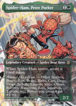 Spider-Ham, Peter Porker (Borderless) #201 Rare - Marvel's SPM MTG PACK FRESH - Image 1