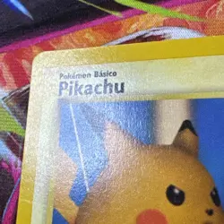 2000 Pokemon World Collection Snap Pikachu (Spanish) Gold Tail Stamp NM - Image 2