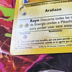 2000 Pokemon World Collection Snap Pikachu (Spanish) Gold Tail Stamp NM - Image 5