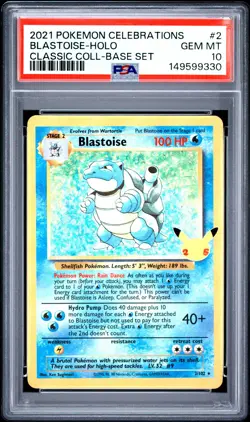 2021 POKEMON CELEBRATIONS CLASSIC COLLECTION #2 BLASTOISE-HOLO PSA 10 - Image 1