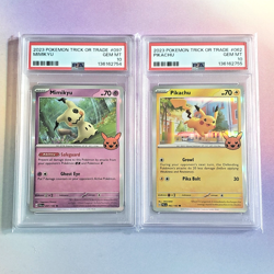 PSA 10 Pokemon 2023 Mimikyu & Pikachu Trick or Trade Sequential Certs - Image 2