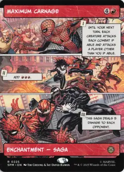 Maximum Carnage (Borderless) #225 Rare - Marvel's SPM MTG PACK FRESH - Image 1