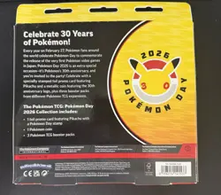 Pokemon TCG Pokemon Day 2026 Collection Box Pikachu Promo Coin 3 Boosters SEALED - Image 2