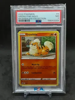 GROWLITHE 2022 POKEMON MCDONALD'S COLLECTION HOLO PSA NM MT 7 QQ - Image 1