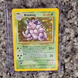 Pokemon TCG Nidoking Base Set 11/102 Holo Rare English 1999 WOTC 90HP Stage 2 - Image 1
