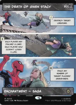 The Death of Gwen Stacy (Borderless) #223 Rare - Marvel's SPM MTG PACK FRESH - Image 1