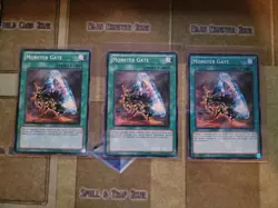YUGIOH 3X MONSTER GATE COMMON UNLIMITED ED NM (SDDC,OP01) - Image 1