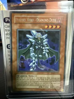 Yu-Gi-Oh! Destiny Hero - Diamond Dude EOJ-EN003 Ultimate Rare Foil 1st M/LP - Image 1