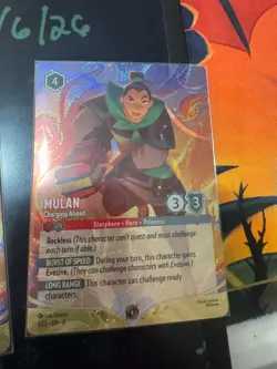 Disney Lorcana Challenge Promo Mulan - Charging Ahead Foil DLC x1 - Image 3