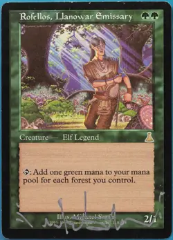 Rofellos, Llanowar Emissary Urza's Destiny PLD SIGNED CARD (521422) ABUGames - Image 1