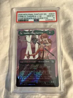 MTG Final Fantasy Vanille, Cheerful L'cie #537 Borderless Surge Foil PSA 10 - Image 1