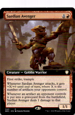Sardian Avenger (Extended Art) Commander: The Brothers' War NM - Image 1