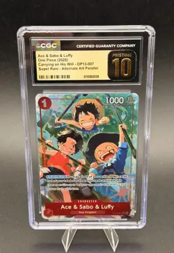 2025 ONE PIECE OP13 007 CARRYING ON HIS WILL ACE & SABO & LUFFY ALT ART CGC 10 - Image 1