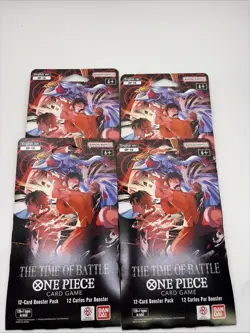 One Piece CCG OP-16 The Time Of Battle Sleeved Booster Packs English - Lot of 4 - Image 1