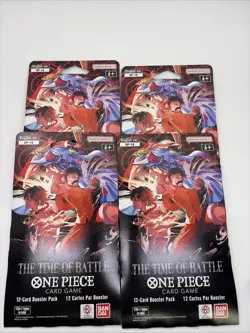 One Piece CCG OP-16 The Time Of Battle Sleeved Booster Packs English - Lot of 4 - Image 2