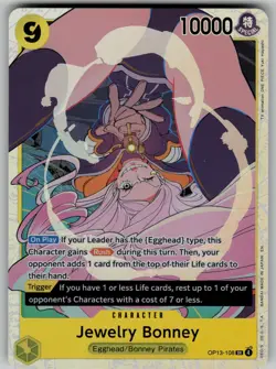 Jewelry Bonney (108) Holo OP13-108 Carrying On His Will One Piece TCG - Image 1