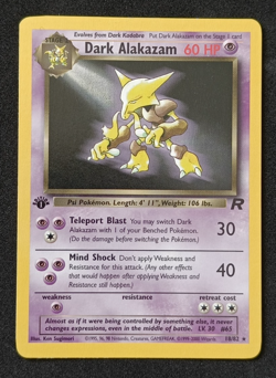Pokemon TCG Dark Alakazam 18/82 - 1st Edition Team Rocket Non-Holo Rare Card NM - Image 1