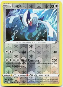 Lugia REVERSE Holo Rare SWSH04: Vivid Voltage 132/185 LP - Image 1